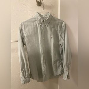 Polo Ralph Lauren Men's Green Striped Cotton Oxford Shirt